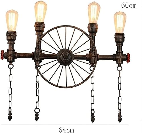 Miniatura 7 de Vintage LED Wall Sconce 4 Lights Bathroom Vanity Light Fixture Industrial Black Water Pipe Wall Light Fixture 25 Multi Light Wall Light Compatible