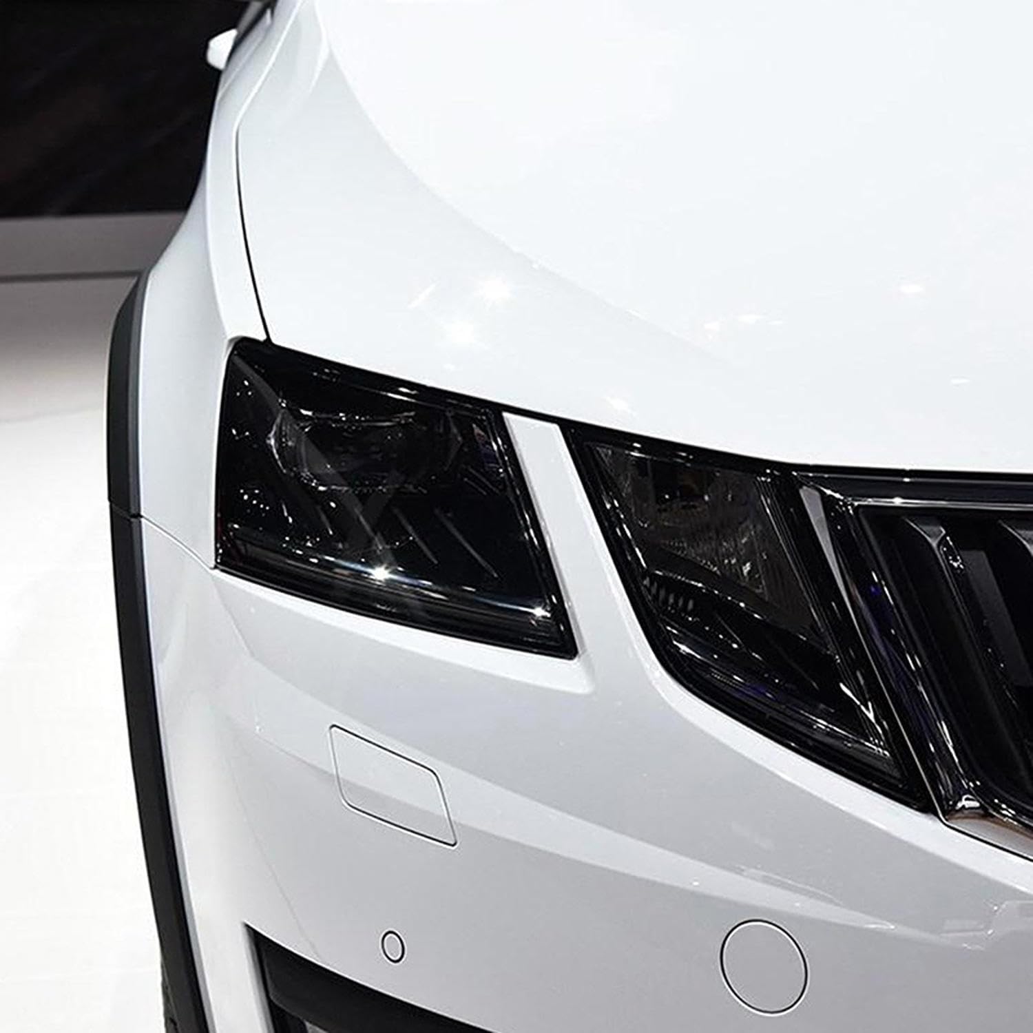 Car Headlight Protective Film Headlamp Restoration Scratch-Resistant Transparent Black TPU Sticker，for Skoda Octavia 2017 2018 2019