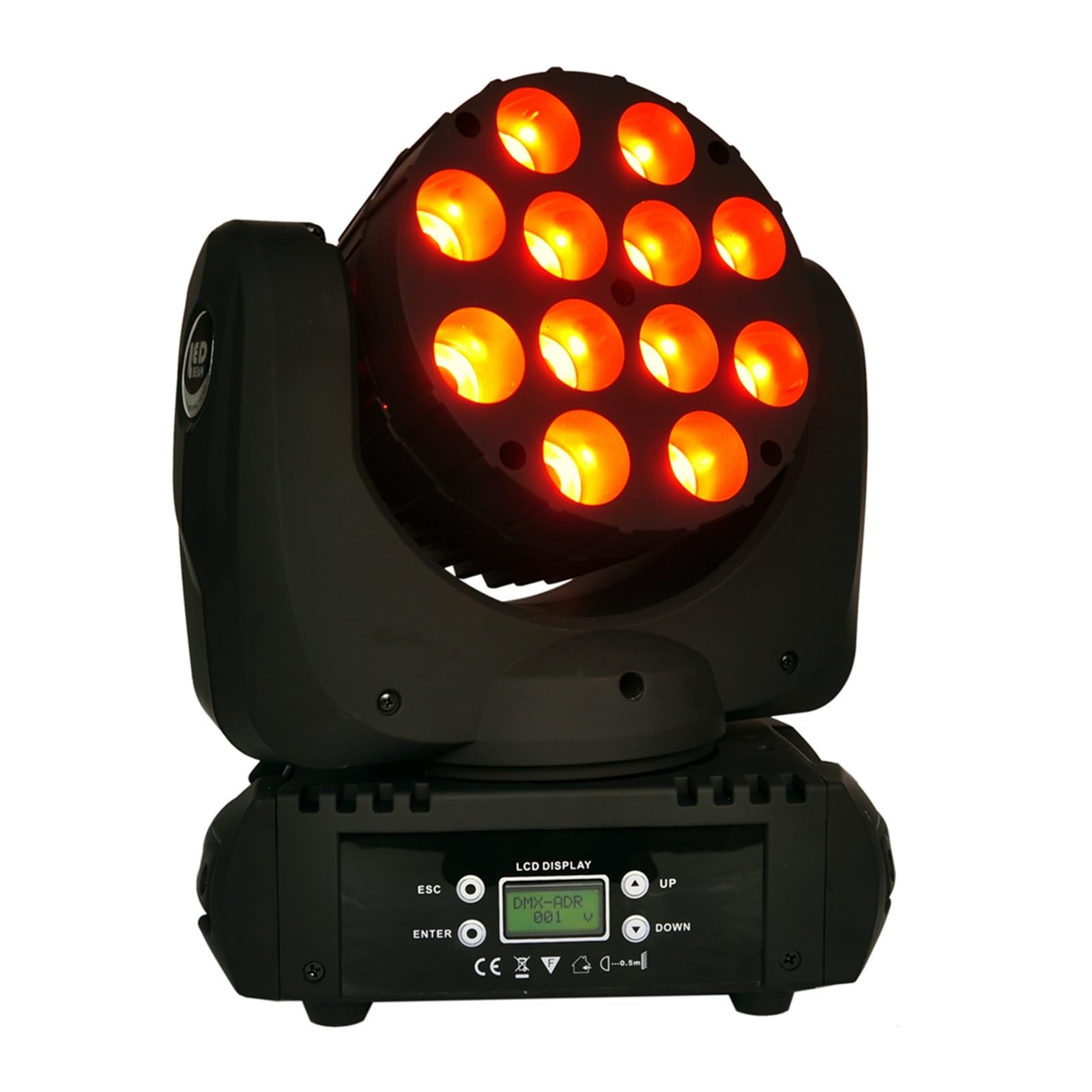 Luces de Escenario, 12x12W 4IN1 llevó la luz de haz móvil RGBW llevó la luz principal móvil 15 canales llevó la luz de la etapa