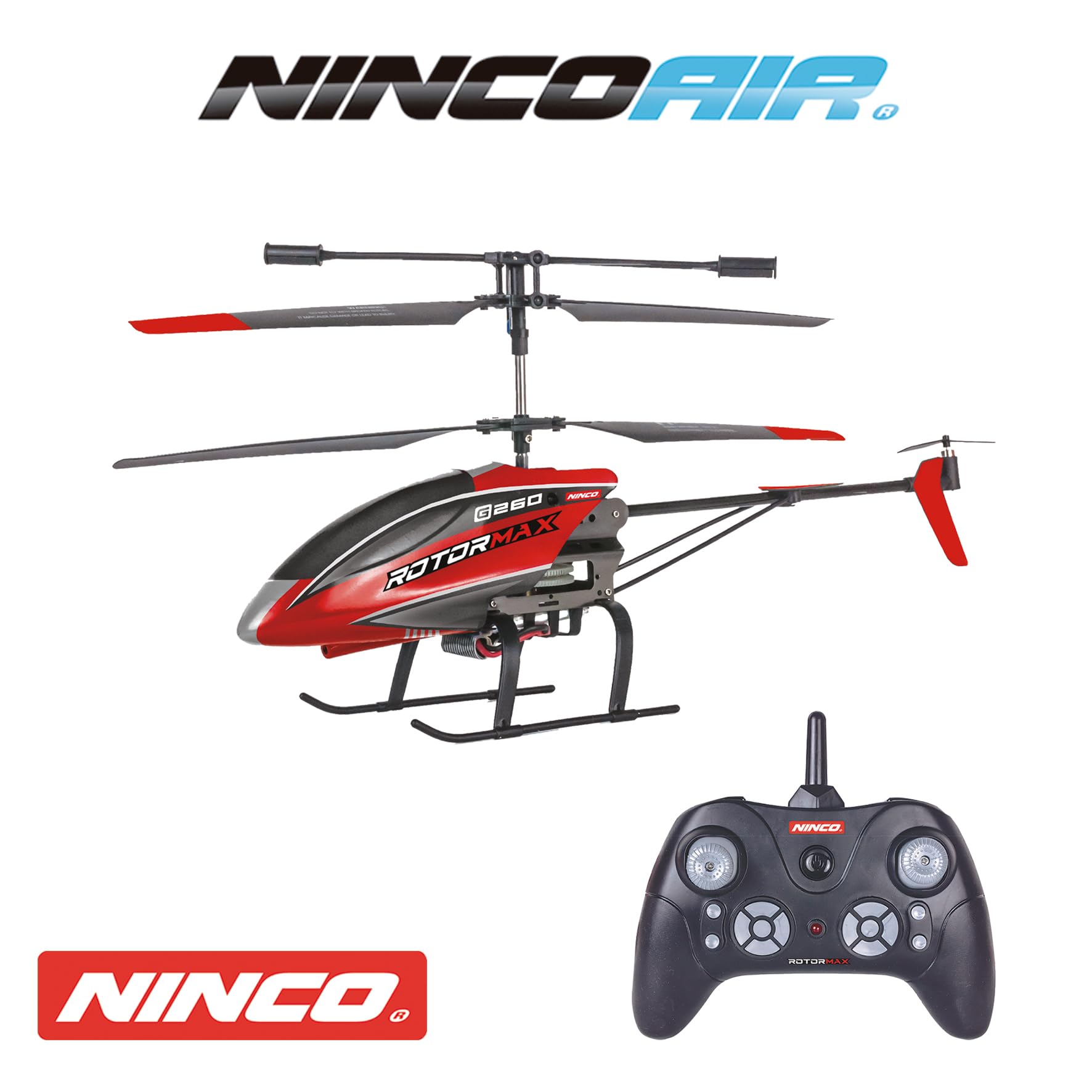 Ninco - NincoAir Rotormax Ferngesteuerter Hubschrauber | RC Helikopter mit Höhenstabilisierung Barometer | Flugzeug für Anfänger | Spielzeug für Kinder ab 8 Jahren (NH90136)