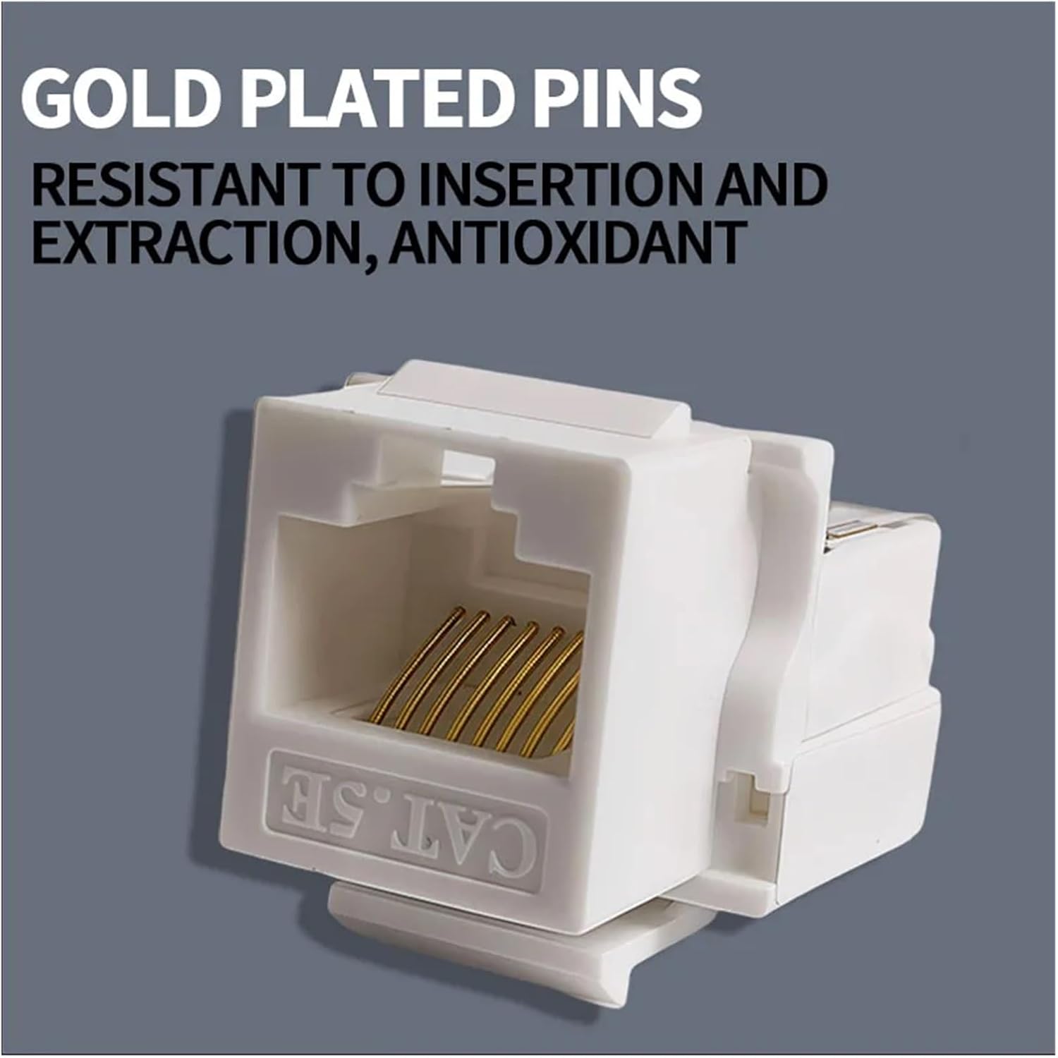 10PCS Cat5e Tool-Less Keystone Jack Connector Adapter, Module Internet Network Ethernet LAN Cable(8004-CAT5E-10pcs)