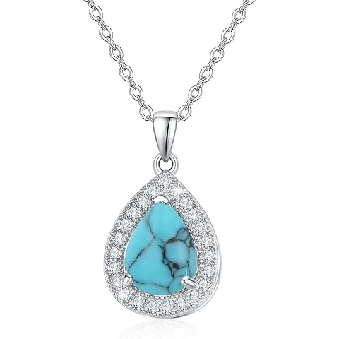 Gemstone Necklaces for Women 925 Sterling Silver Celtic Knot Jewelry Gifts Exquisite Teardrop Necklace Dainty Pendant Necklace