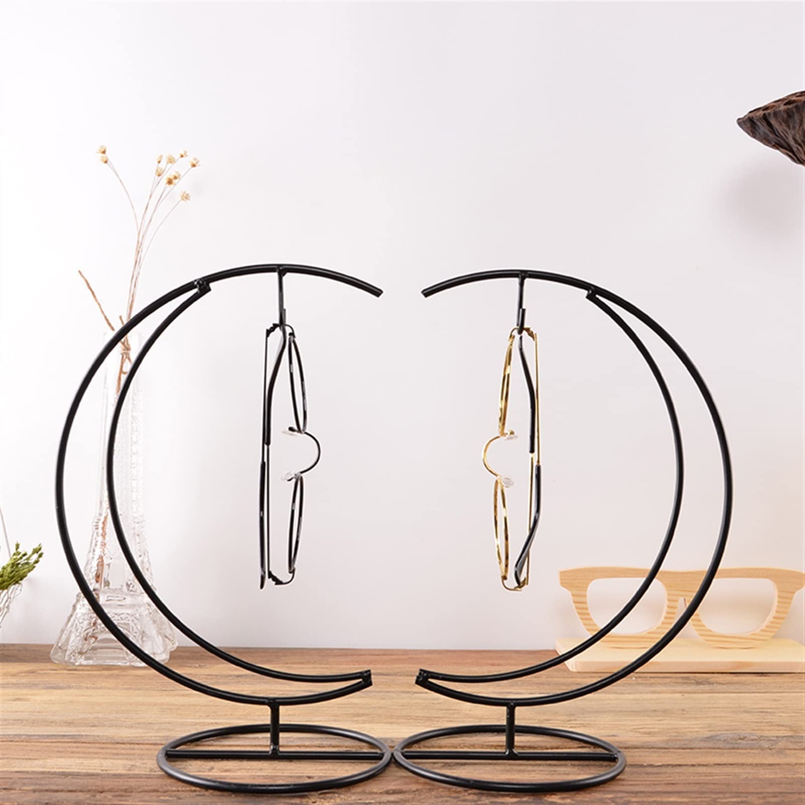 Brillenhalte 2 stücke kreative mond gläser Display Stand schmiedeeisen Regal anzeige hängende hügelshalterung Fenster dienste personalisierte dekorative Requisiten Brillenständer