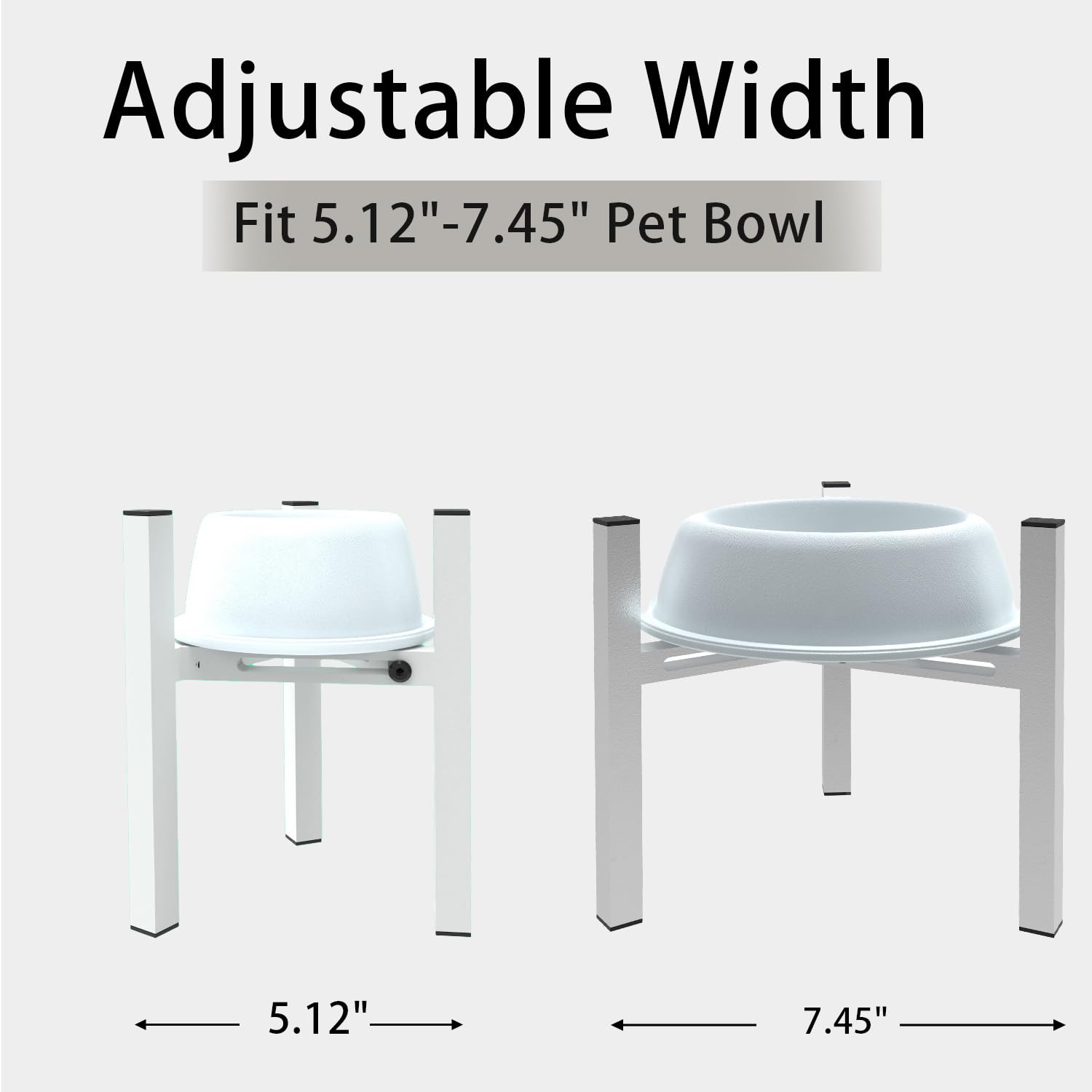 Soporte elevado para cuenco para gatos, bueno para aliviar la artritis de la digestión de gatos mayores, elevador de comedero de metal ajustable, se adapta a cuencos redondos de 5.1 a 7.4