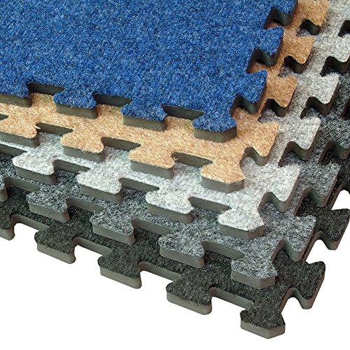Greatmats Royal Interlocking 2x2 ft x 5/8 Inch Puzzle Carpet Tiles for Basement Flooring, Trade Show Booths, Theater Floors, Home Gyms, 25 Pack (Dark Gray)