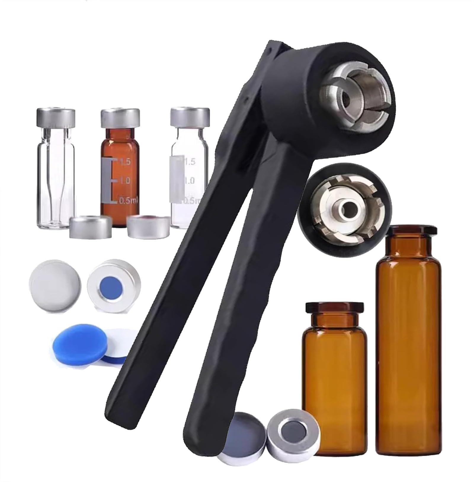 Pinza crimpatrice manuale in alluminio, 8-32 mm, con manico lungo per sigillare, 20-30 bottiglie/min, ideale per laboratori e case