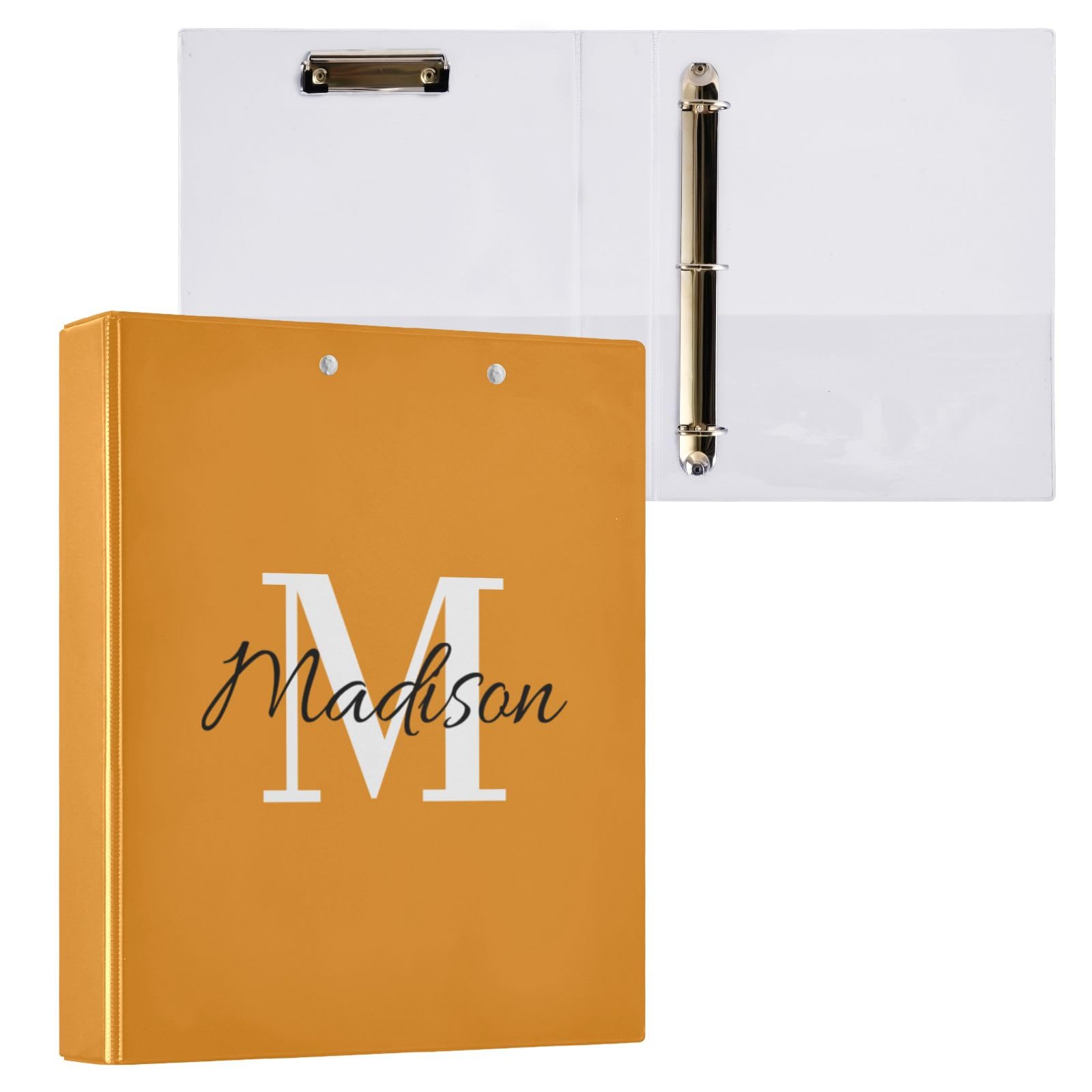 Raccoglitore personalizzato da 1,5 pollici 3 anelli, raccoglitori ad anelli rotondi personalizzati con clip in metallo antiscivolo Organizer di base con nome per forniture scolastiche