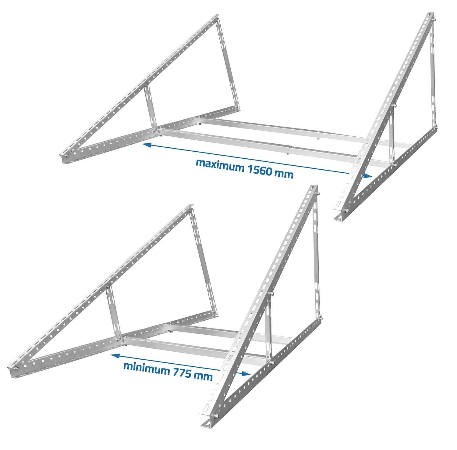 Dreieckiges Ballast-Set für 2 Solarpanel-Montage 1180mm Solarmodul Aufständerung, Vollständig einstellbar!
