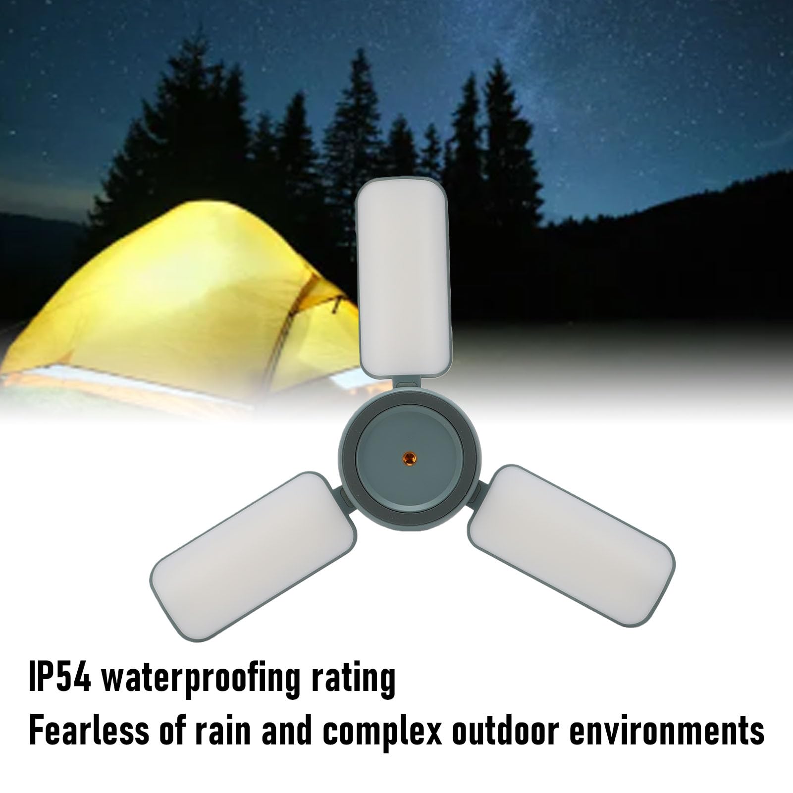 Lanterna da Campeggio Ricaricabile 10000mAh, Luce da Tenda a LED Pieghevole con 5 modalità e Attenuazione Continua, Resistente All'acqua IP54, Power Bank