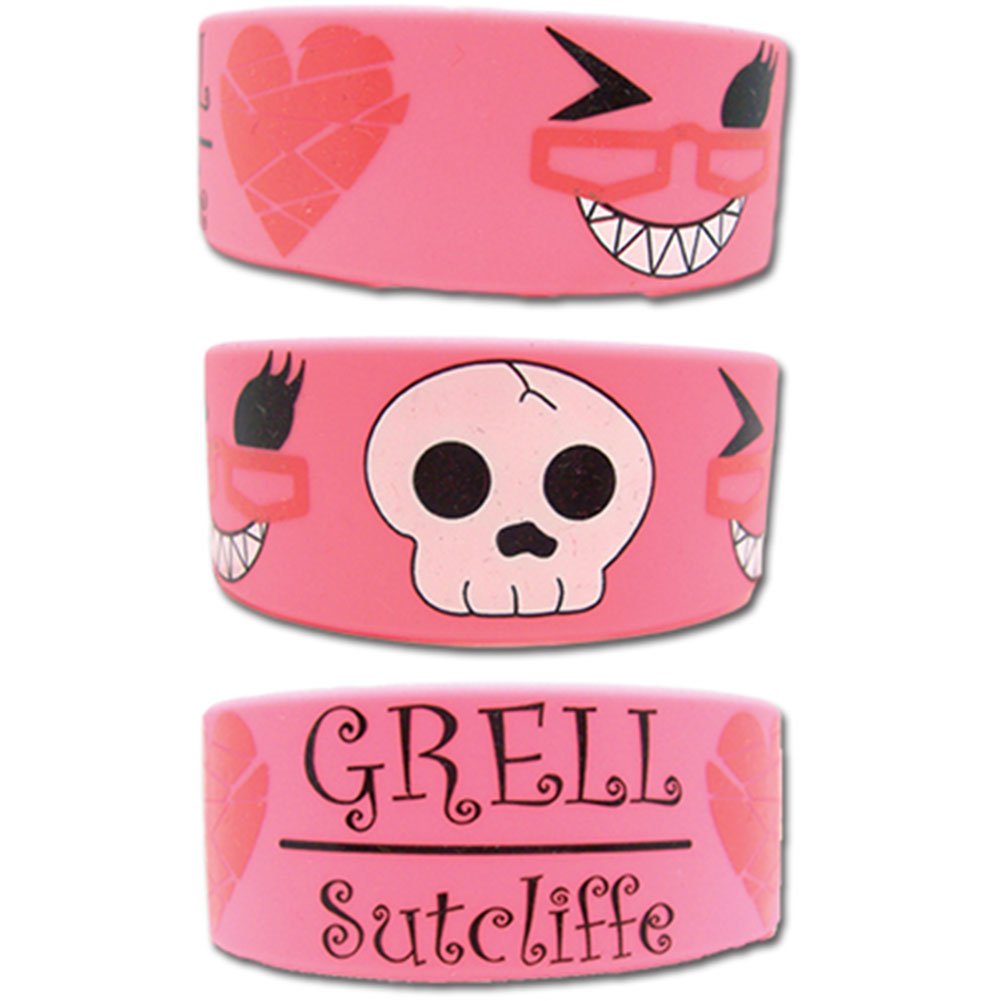Black Butler Grell Sutcliff Pink PVC Wristband