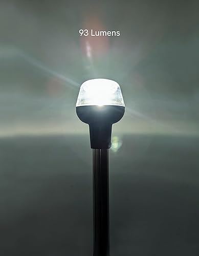 Miniatura 6 de Pactrade Marine Luz de popa de anclaje plegable ajustable con LED de navegación LED de acero inoxidable con poste de pontón (bases plegables dobles