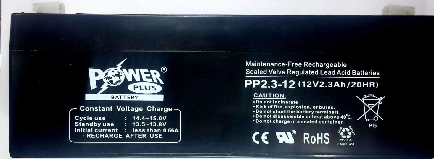 Power Plus Lead Acid Battery, PP2.3-12 12V 2.3Ah 20HR