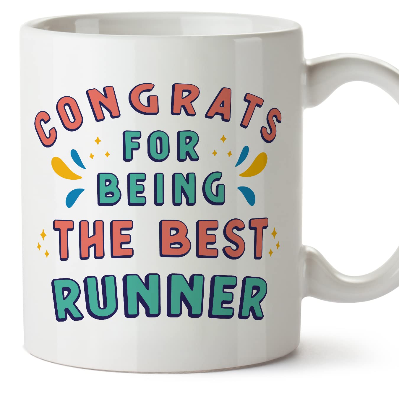 MUGFFINS Runner Mug - in English - Congrats for Being The Best - Funny Gift for Colleagues - Ceramic 11oz Mug