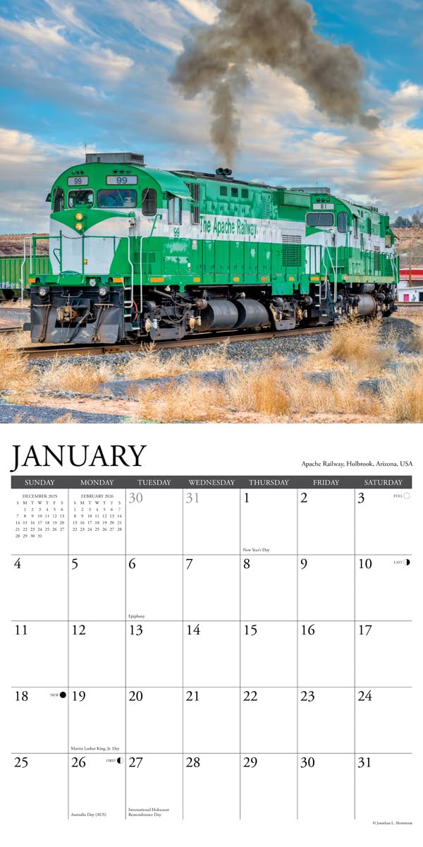 Railroading 2026 12 X 12 Wall Calendar