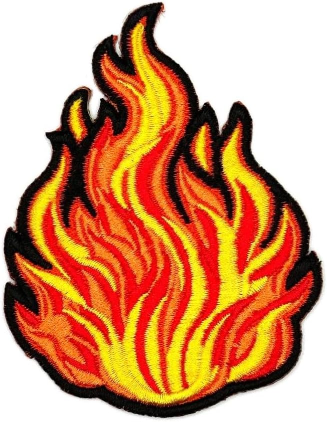 Parche de llama de 3.5 pulgadas, parche para planchar con fuego, parche de llama, parche de llamas, parche de llamas - Parche para planchar -