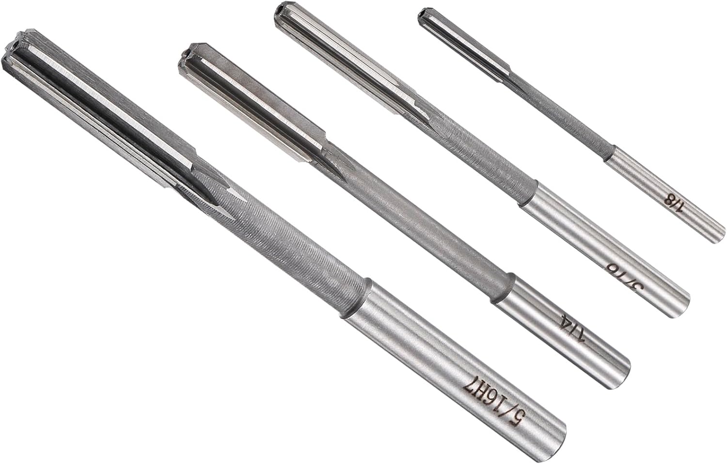 CoCud Chucking Reamers Set, 1/8" 3/16" 1/4" 5/16" Diameter H7 Tolerance