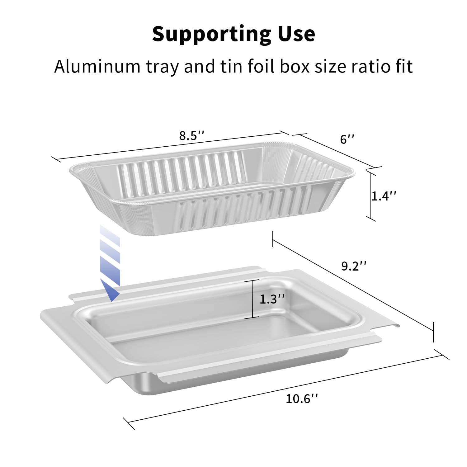 Grillauffangwanne und Abtropfschale Set für Q-Serie – kompatibel mit Weber Q100, Q1000, Q120, Q140 und Q1200 Gasgrills. Inklusive 10er-Pack Aluminium-Liner Ersatz