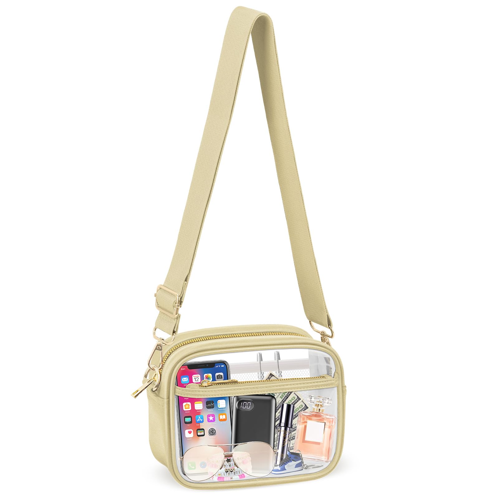 KETIEE Clear Crossbody Bag, Stadium Approved Clear Purse Bag for Concerts Sports Events Festivals