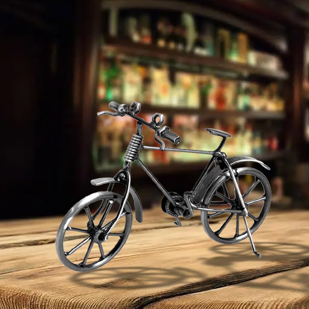 Model roweru w stylu retro, Iron Art Bike, dekoracyjny rower mały, mini ornamenty rowerowe, żelazny model roweru, dekoracja domu, biura, dla chłopców i dziewczynek, kolor ciemnoszary