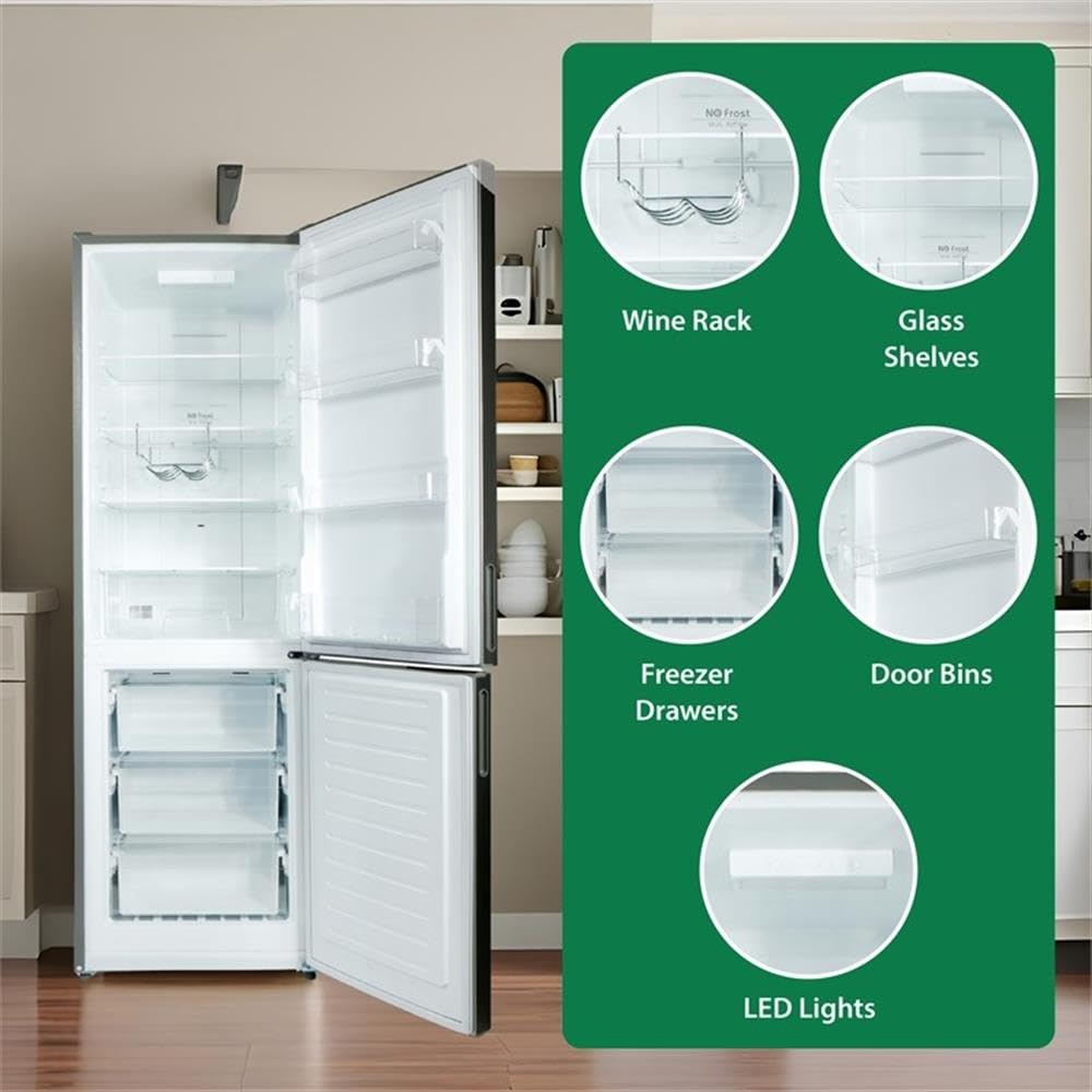Pemberly Row 11cf Bottom Freezer Refrigerator 24in W/Wine Rack Stainless 110v on Fridge.com - View 3