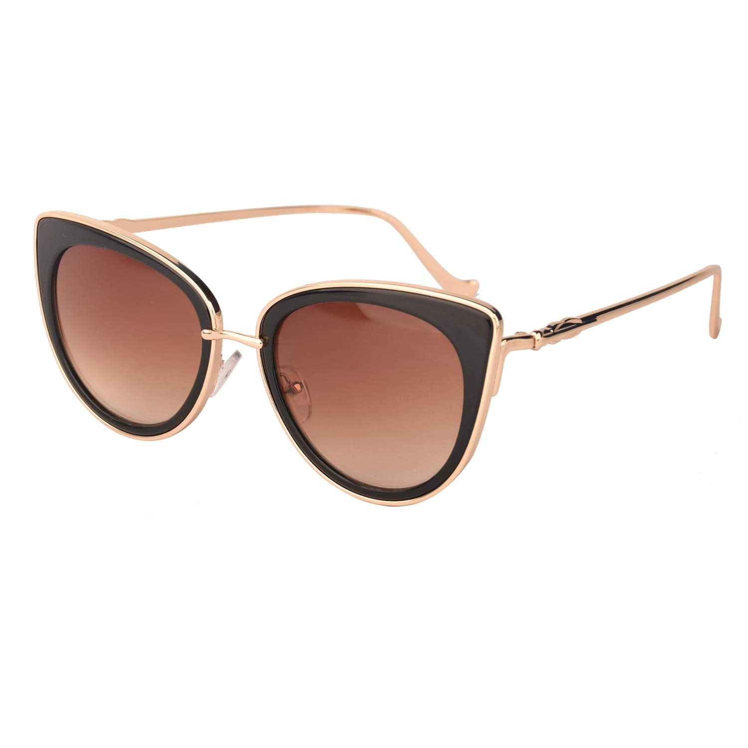 Women Metal Cute Cat Eye Mirror Sunglasses Fashion Eyewear