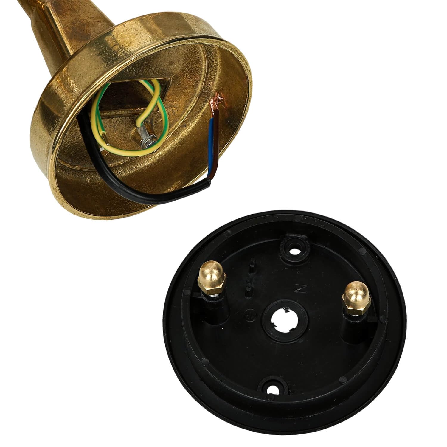 Licht-Erlebnisse Lampada da parete in ottone, lampada da esterno marittima, lampada da nave, rustica, nostalgica, IP64, H:27 cm, E27, illuminazione esterna giardino, lampada da parete esterna balcone