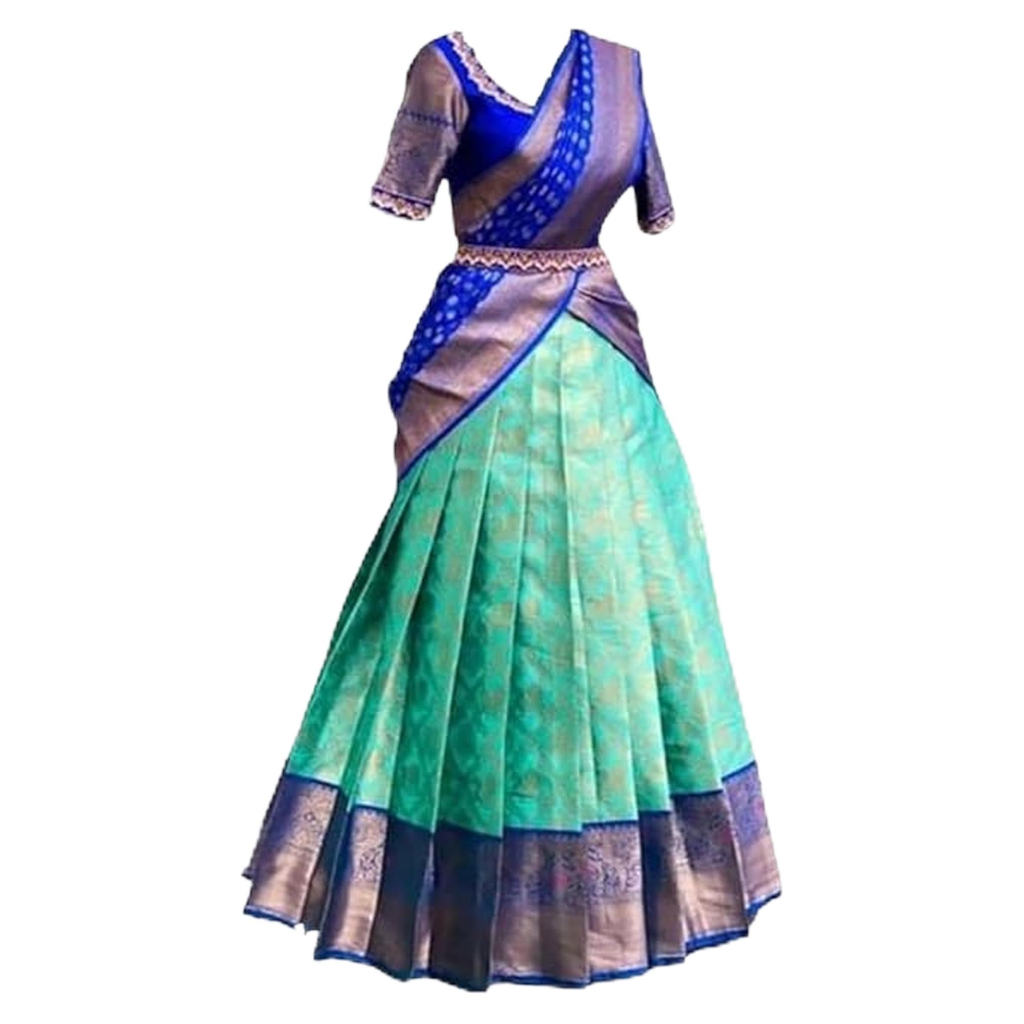 RENVAANI FASHIONWomen's Faux Silk Unstitched lahenga