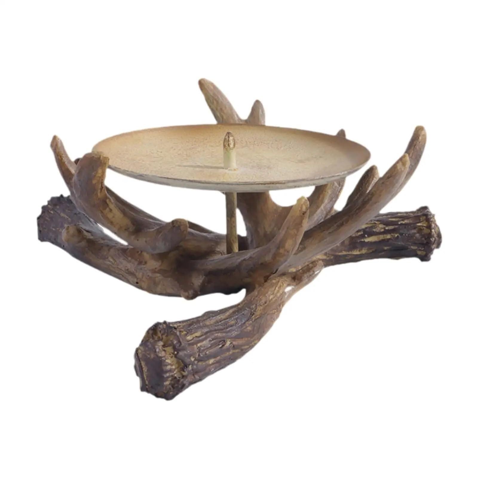 Candle Holders Resin Antler Candle Holder Craft Rustic Candlestick For Table Bedroom House Decor Desktop Ornament