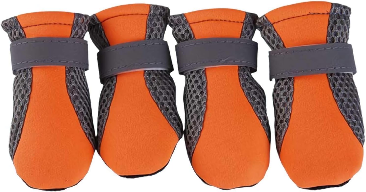 GINTBN Waterproof Dog Shoes for Winter, Anti-Slip Winter Dog Shoes with Reflective Straps for Small Medium Dogs - Dog Boots Paw Protector