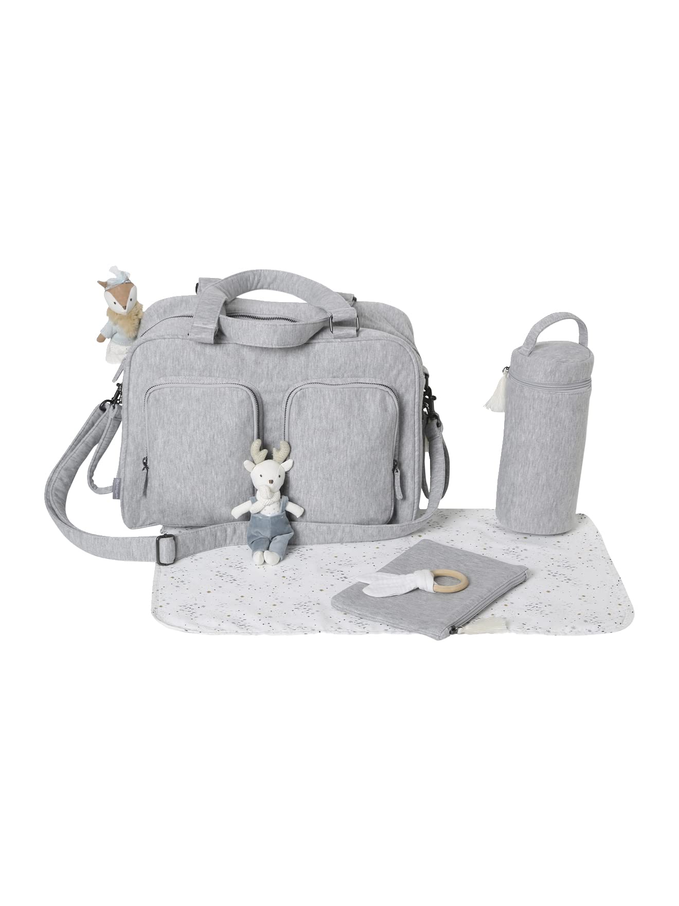 VERTBAUDET Sac à Langer Multipoches Family Gris chiné
