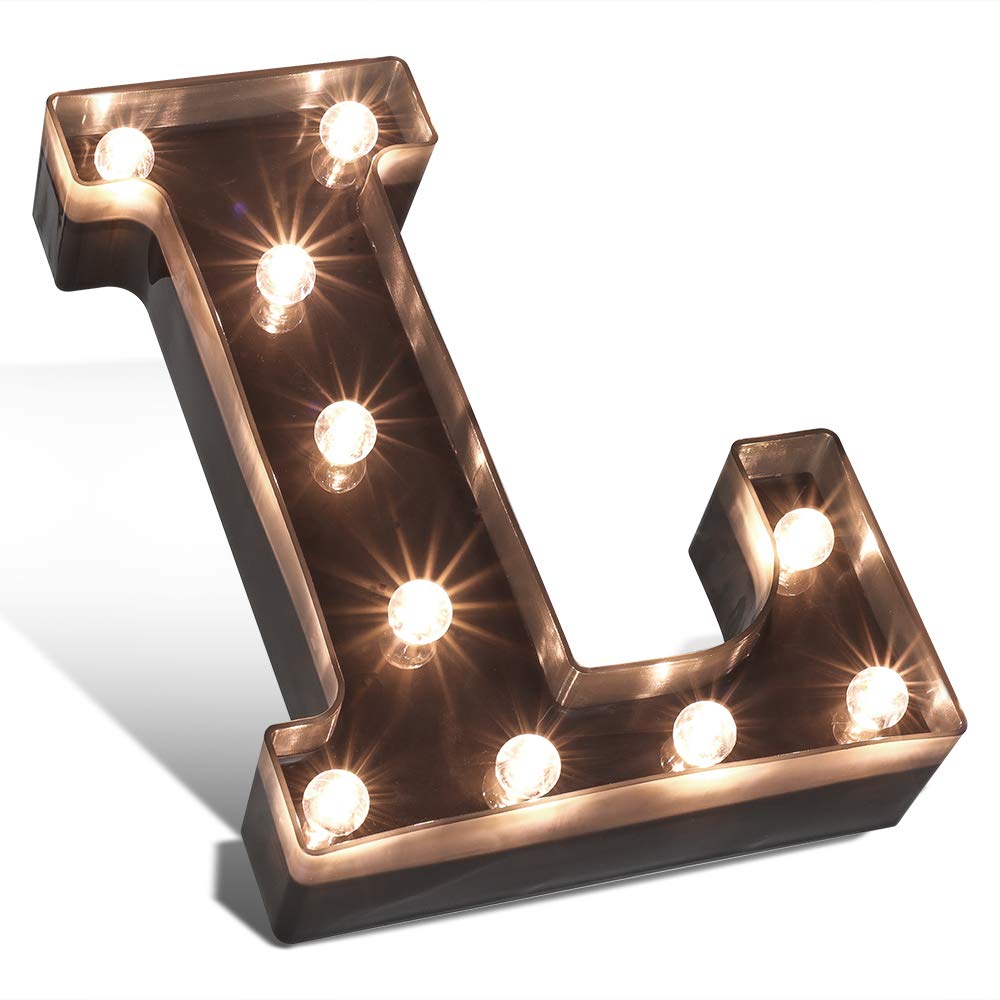 Glintee Led Marquee Letter Lights Newly Design Light up Letters for Events Wedding Party Birthday Home Bar DIY Decoration-L