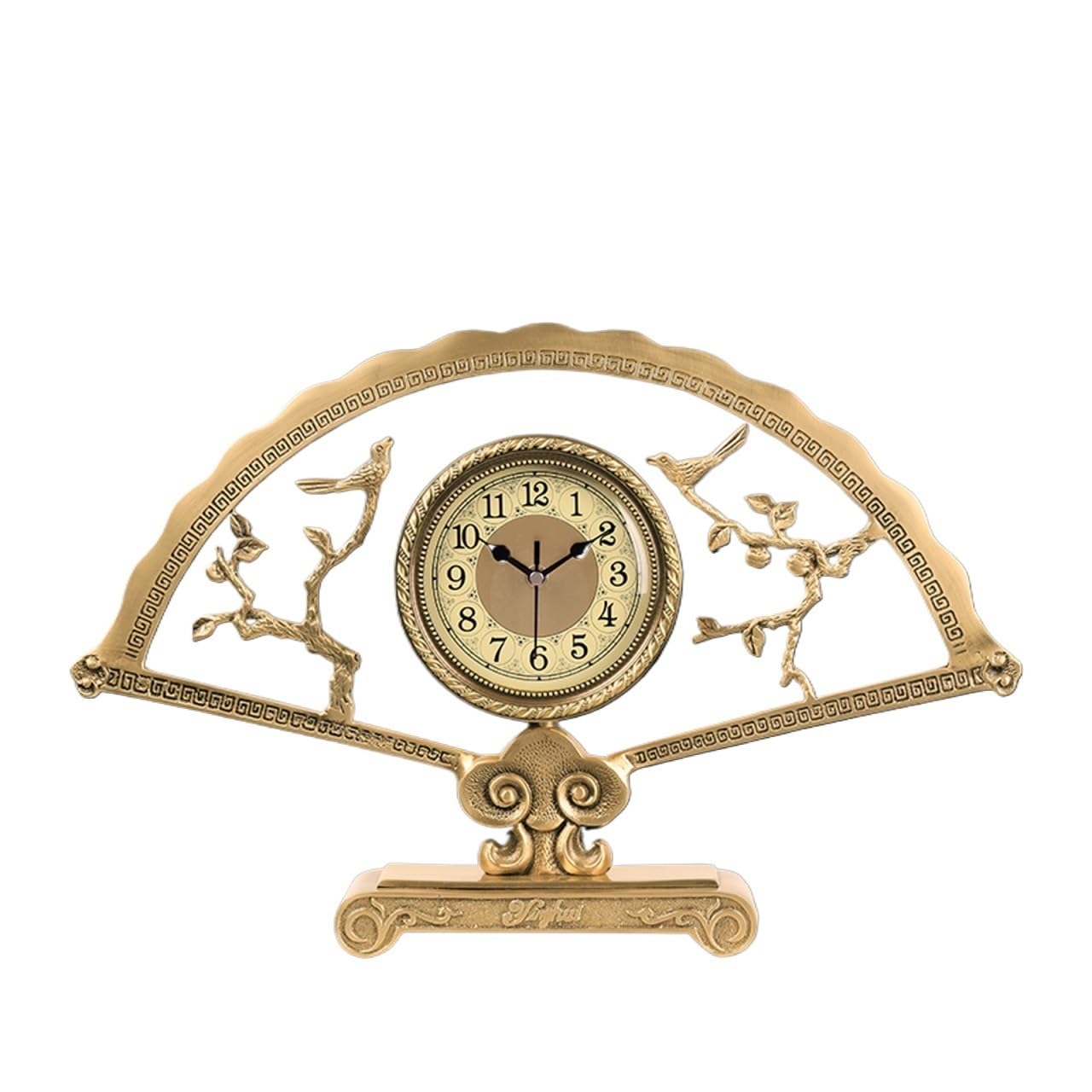 S5b8W3g7 Mantel Clocks Home Brass Desk Clock Classic Desktop Decorative Table For Living Room Decor Decorate