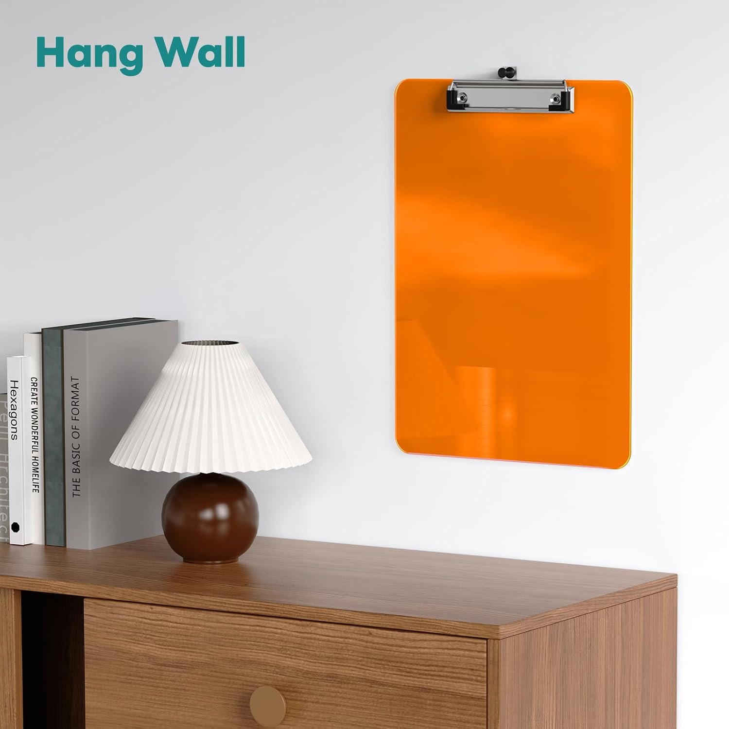 A4 Plastic Clipboard Set of 8, 8.5 x 11 Orange Colored Clip Boards with Low Profile Clip, Letter Size for Classroom, Teacher, Students, School & Office Supplies