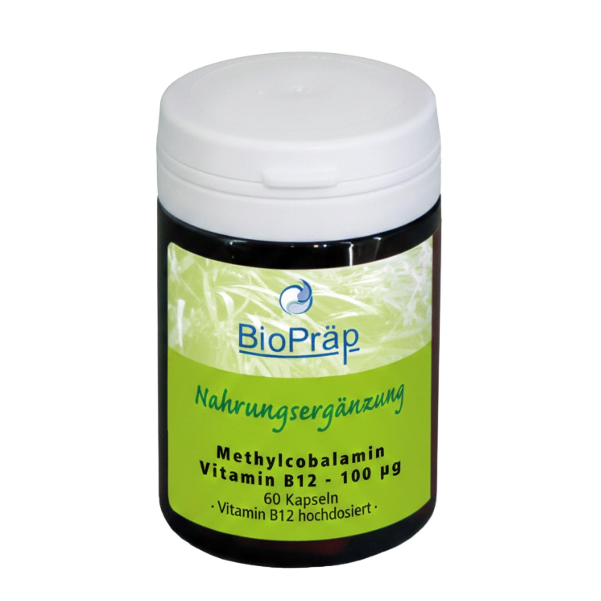 BioPräp Methylcobalamin Vitamin B12 100 µg | 60 Zellulose-Kapseln | vegan | produziert in Deutschland