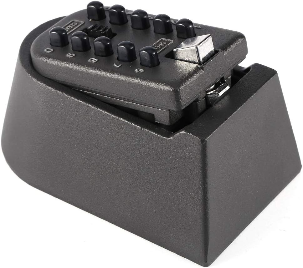Wall Mounted Lock Box, Outdoor Combination Key Storage, 5 Keys Capacity, Durable Aluminum Security Safe for House Keys