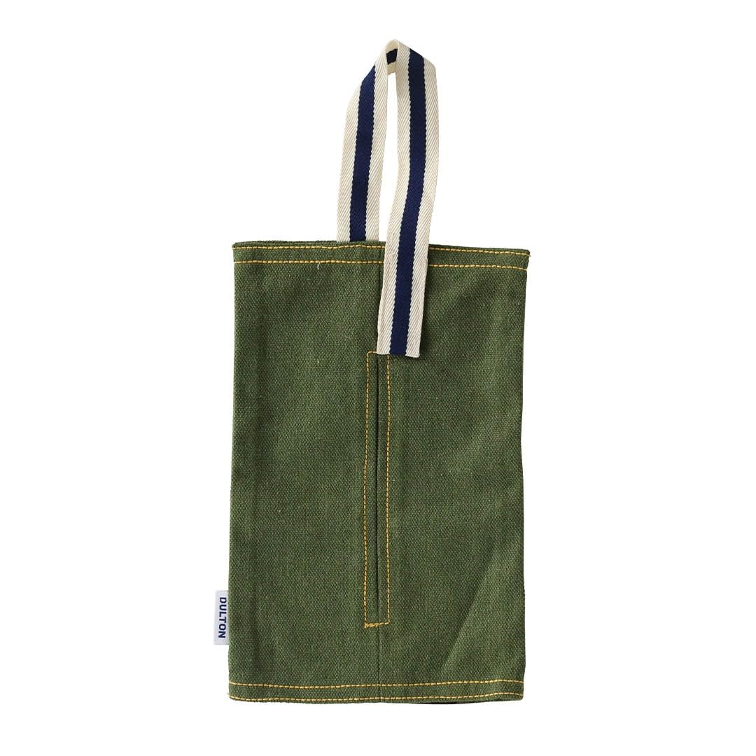 Dulton Stripe Tissue Case Mint Green Cotton Blend 11 x 6.7in Hanging
