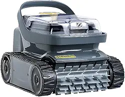 Robô Aspirador OPX32 Automático para Piscina, Cinza e Preto, Sistema de Limpeza com Esteiras, Filtro Integrado