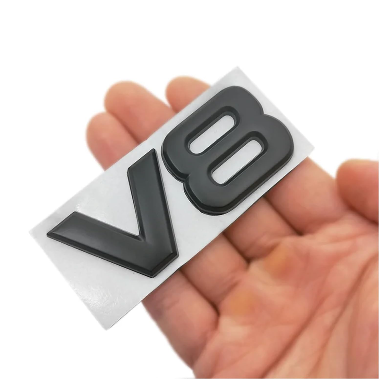 Autocollant 3D Métallique V8 - Badge Racing Pour Pare-chocs Ou Coffre, 10,5x6,3 Cm, Anti-UV, Rouge