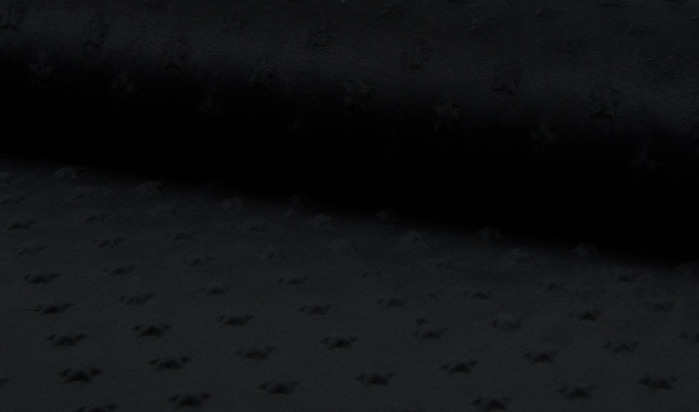 Crs Fur Fabrics Black Luxury Dimple Stars Cuddle Soft Fabric Material - 1Mtr 150Cmx100cm