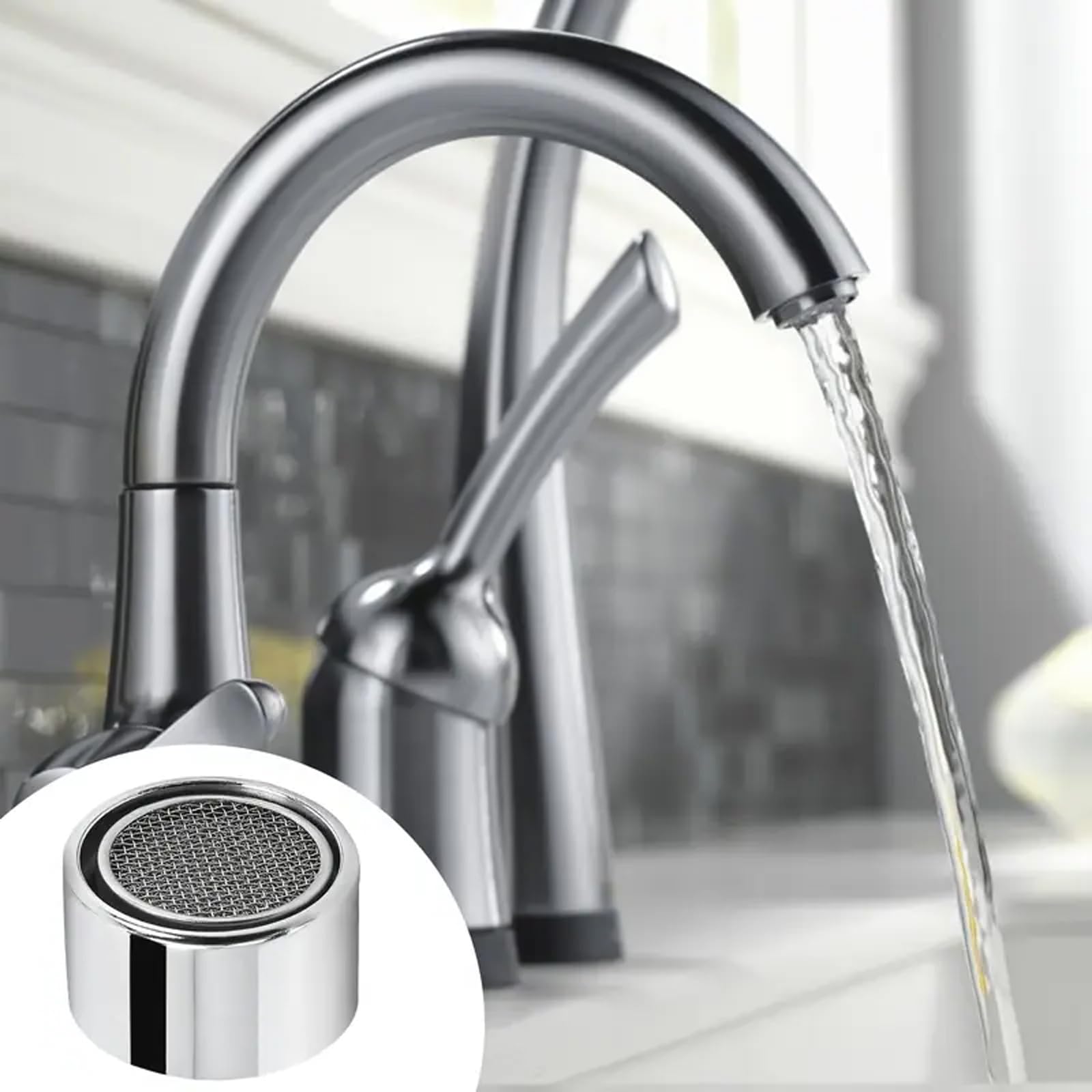 4 Pcs Brass Tap Spout Aerator with Gasket, 24mm Male Threaded Aerator Insert with Wrench, Kitchen Tap Aerator - Image 4