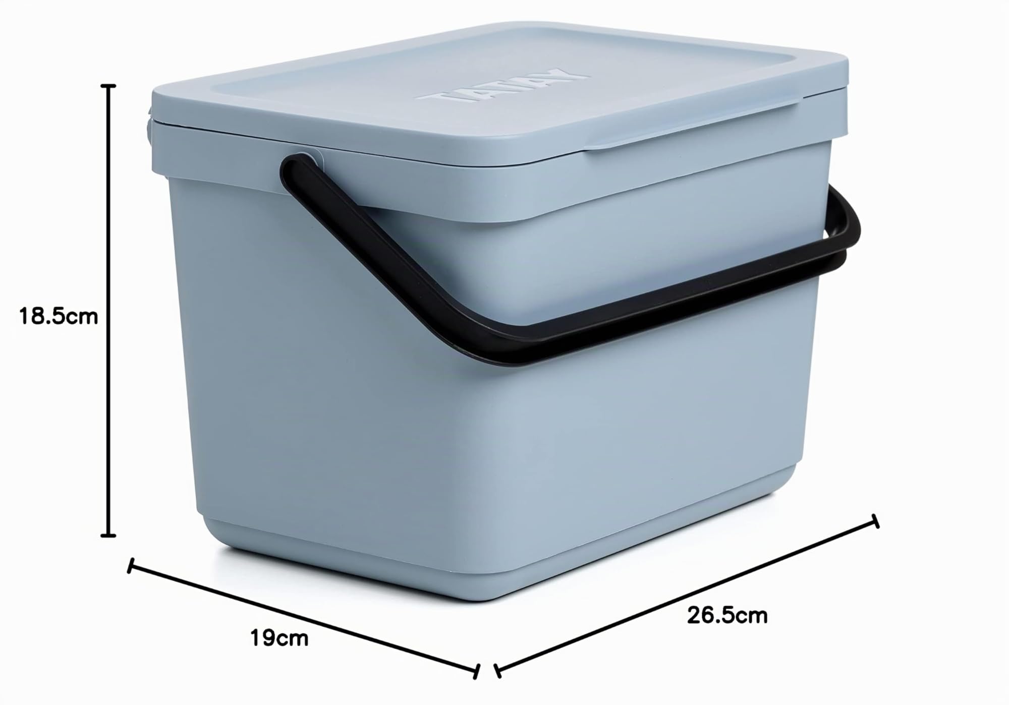 TATAY Pattumiera per Umido 6L | Compostiera da Cucina Smart Senza Supporto | Design Compatto e Funzionale | Materiale 100% Riciclato | 26,5x20,5x18,5 cm, Blu