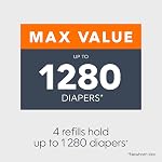 Diaper Genie Essentials Round Refill 4-Pack | Holds Up to 1280 Newborn Diapers | Features Unscented Continuous Film | Compatible with Diaper Genie Complete and Expressions Pails