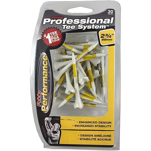 PrideSports PTS Plastic Golf Tees | 30 Count, 2-3/4 Inch | #1 Plastic Tee on Tour | Best for Drivers & Woods