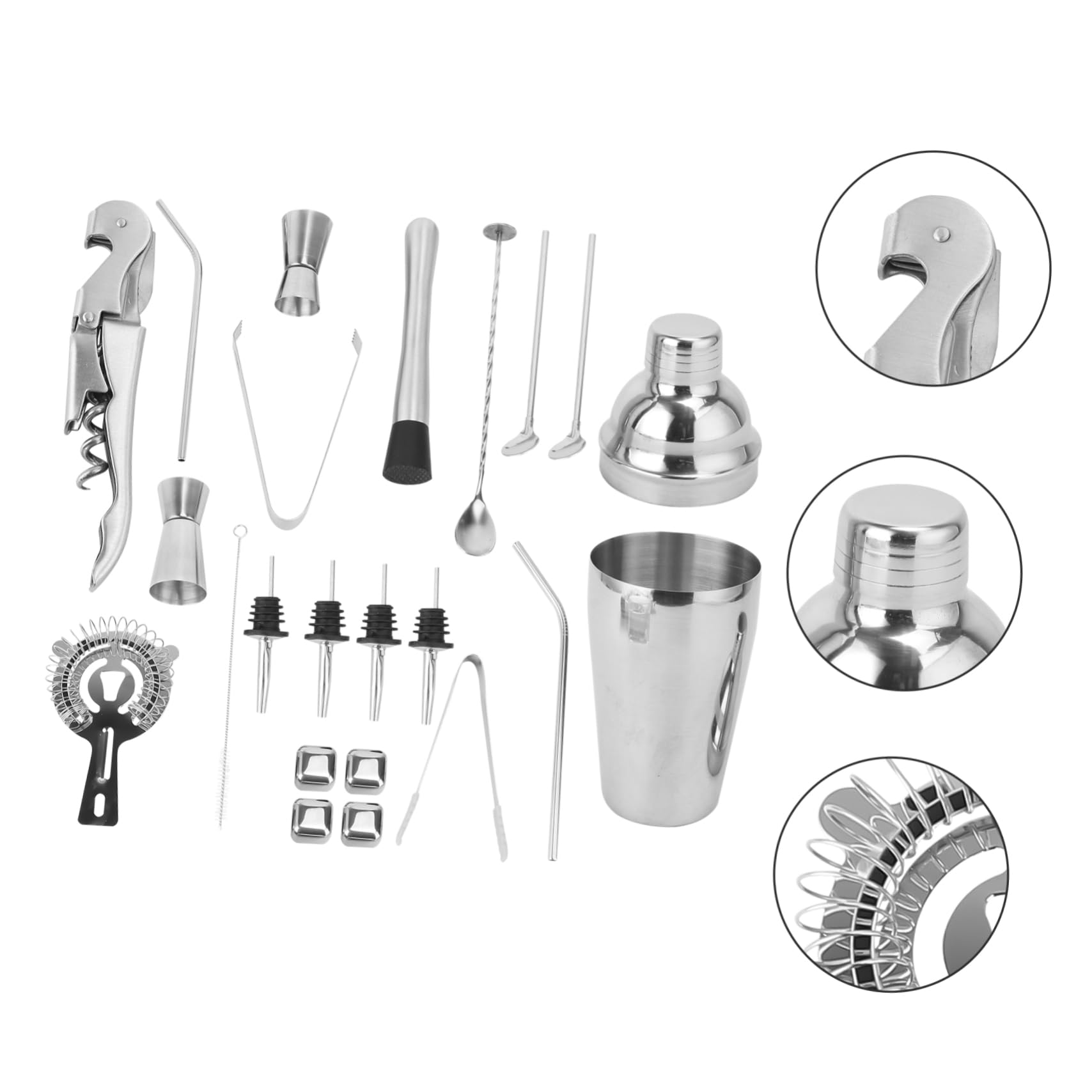 22 Piezas Coctelera de Acero Inoxidable Kit de Utensilios de Bar Herramienta para Cócteles Equipo para Cócteles Casa o Fiestas