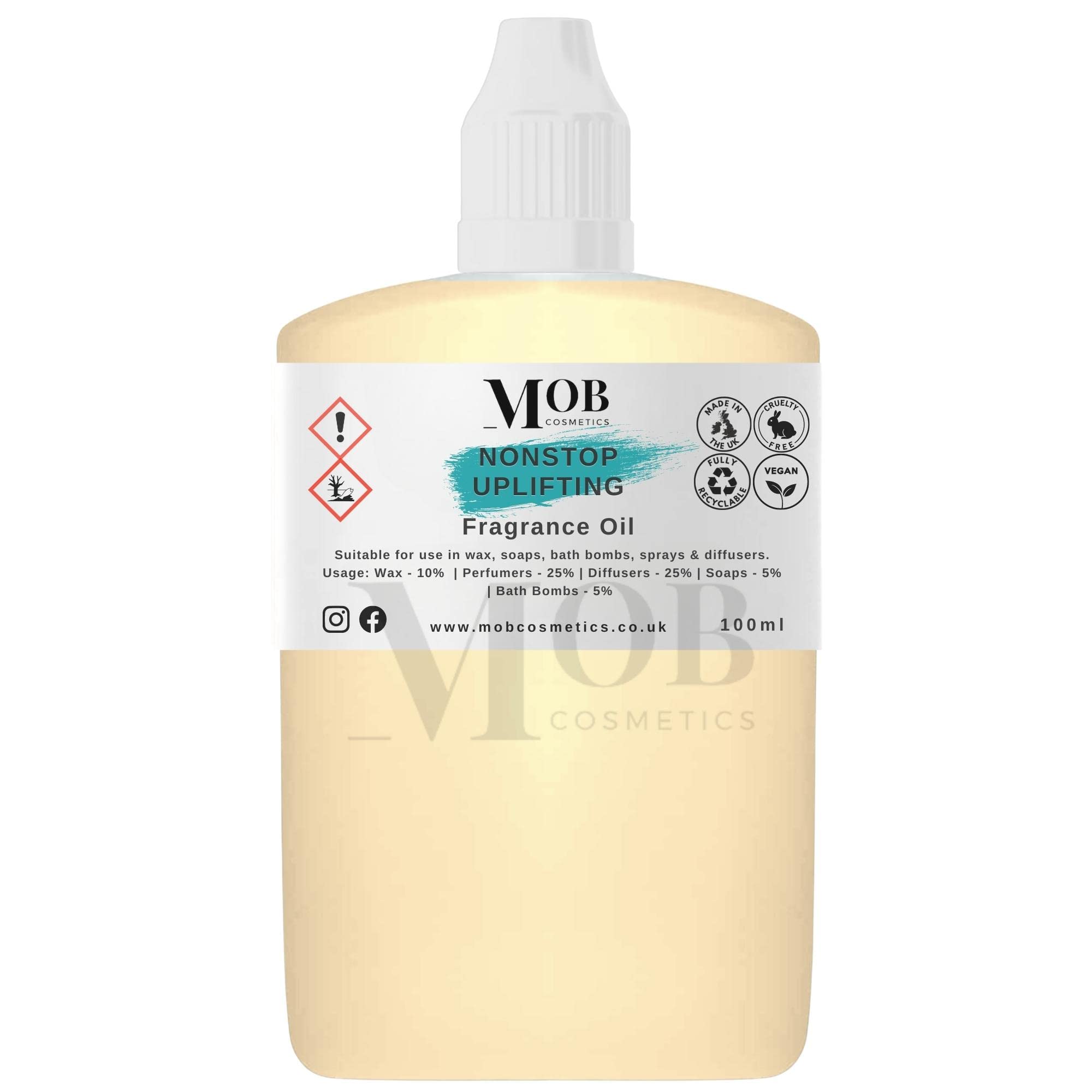 Nonstop Uplifting Luxury and Designer Fragrance Oil | Highly Concentrated | Perfect for Candles, Soaps, Bath Bombs, Diffusers, Wax Melts | UK Made | Vegan (Nonstop Uplifting, 100ml (Pack of 1)) — image 1