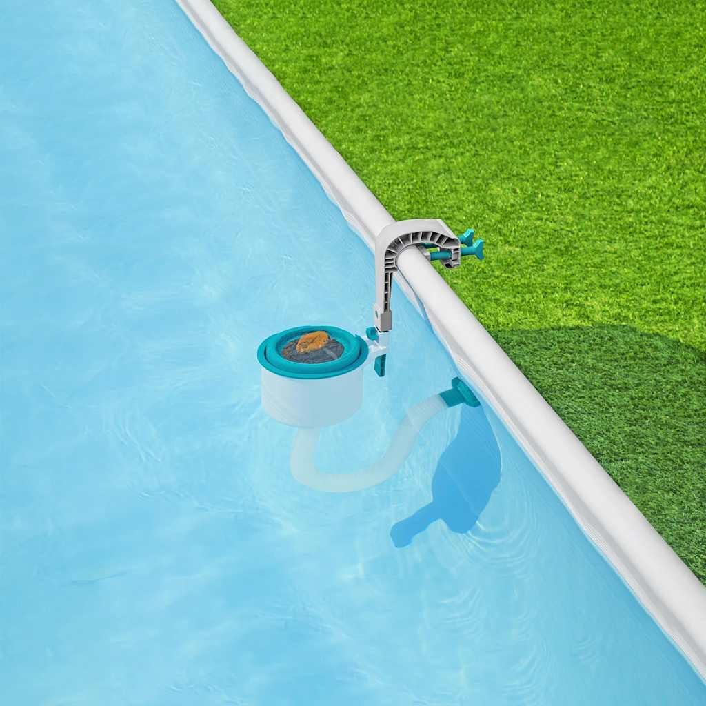 Écumeur de Surface pour Piscine Hors Sol Bestway Flowclear 58233, aspirateur Flottant Manuel, Panier Filtre, Nettoyage Facile, Compatible Pompes de 2006 L/h ou Plus