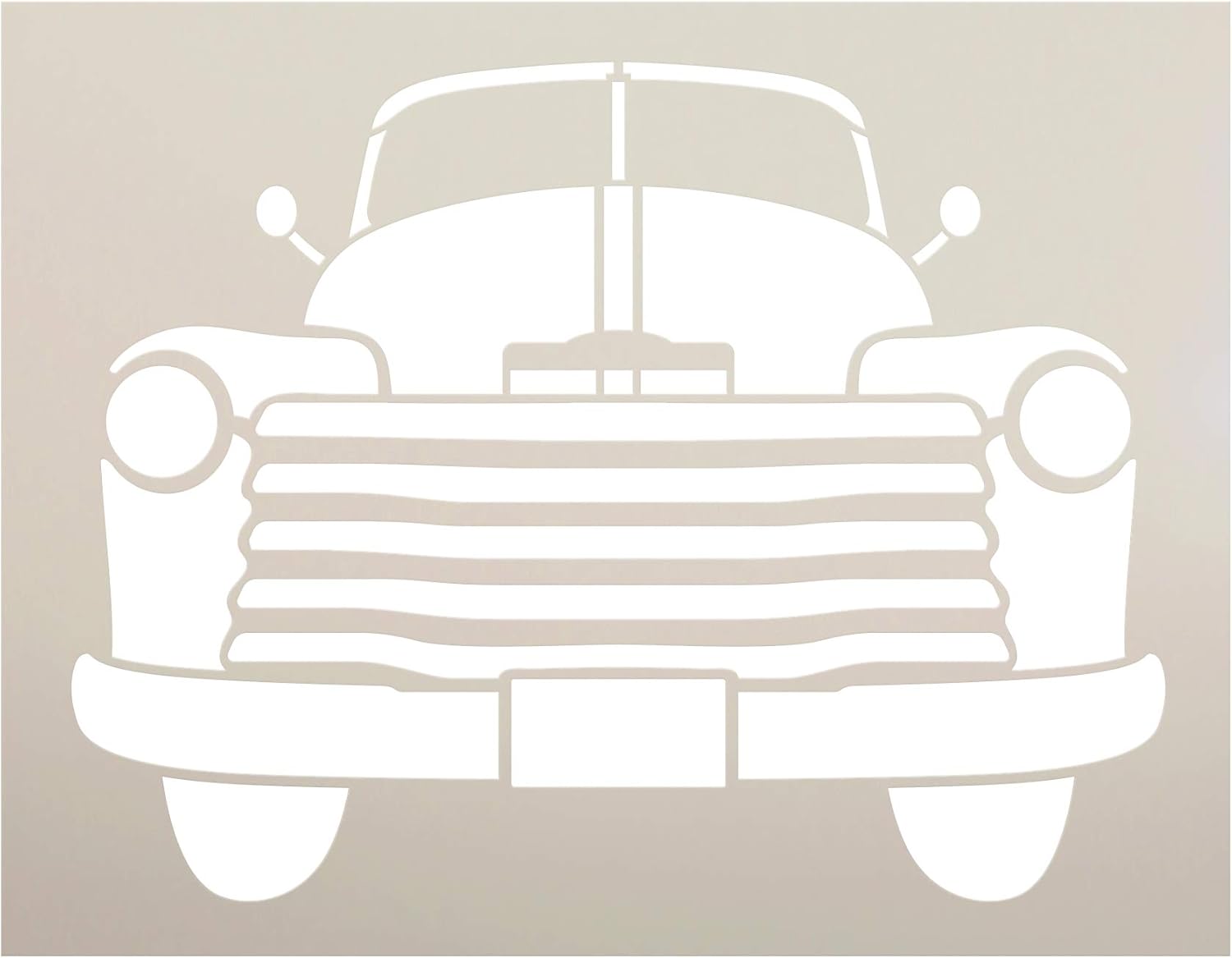 Front View Old Red Truck Stencil with by StudioR12 | Rustic Farmhouse Country Living Farm Life Vintage Decor | Reusable Mylar Template | Paint Wood Signs | DIY Home Crafting | Select Size (9 x 7)