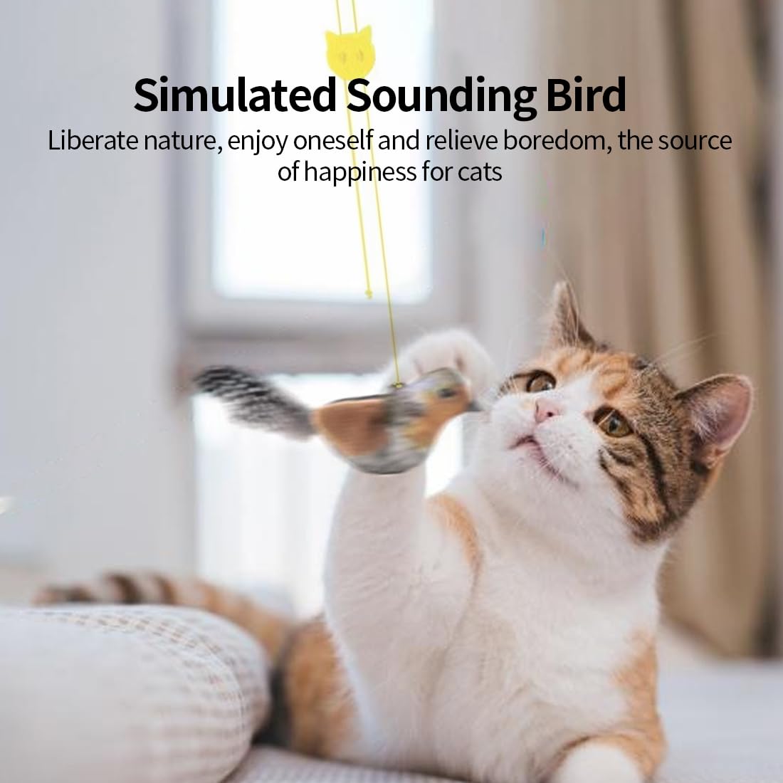 2 unidades juguetes interactivos para gatos, ratones colgantes con plumas y sonido realista, para marco de puerta, sin baterías, cola de ratón con plumas