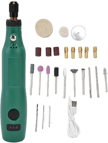 Mini herramienta giratoria inalámbrica, kit de herramientas de amoladora eléctrica ajustable de 3 velocidades con 28 accesorios, taladro eléctrico