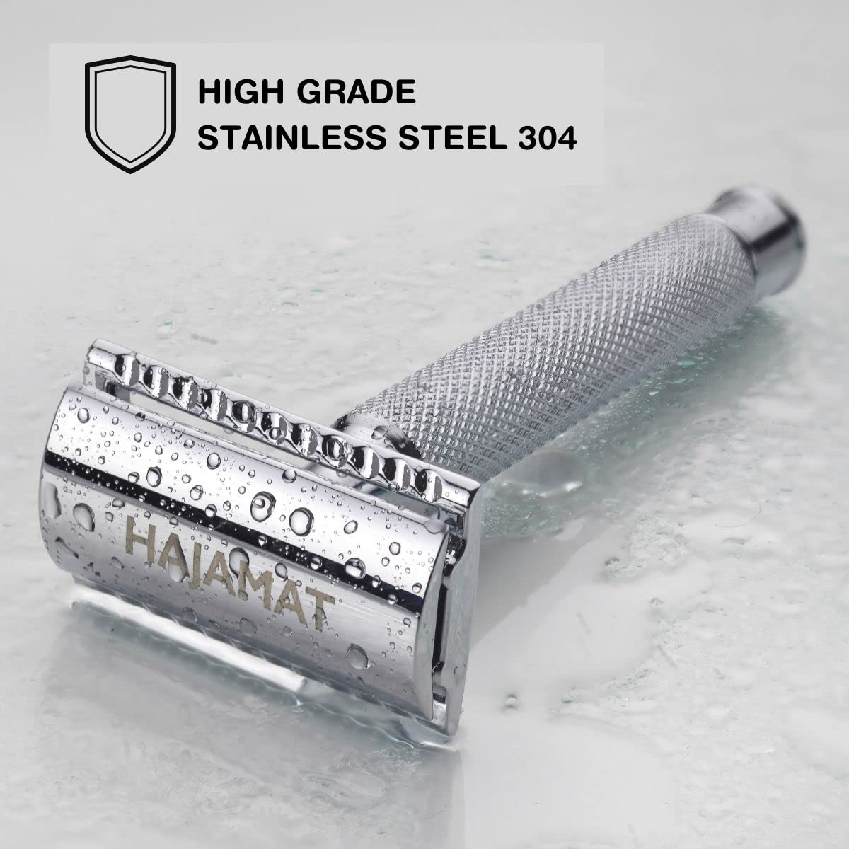 Hajamat Scythe Double Edge Safety Razor for Men| Stainless Steel Shaving Razor for Men | Classic Single blade razor | Traditional closed comb metal razor| Chrome finish | Fits all double edge blades - Image 4 thumbnail